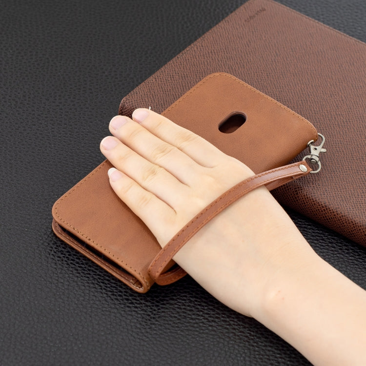 For Nokia C1 Plus Retro Lambskin Texture Pure Color Horizontal Flip PU Leather Case with Holder & Card Slots & Wallet & Lanyard
