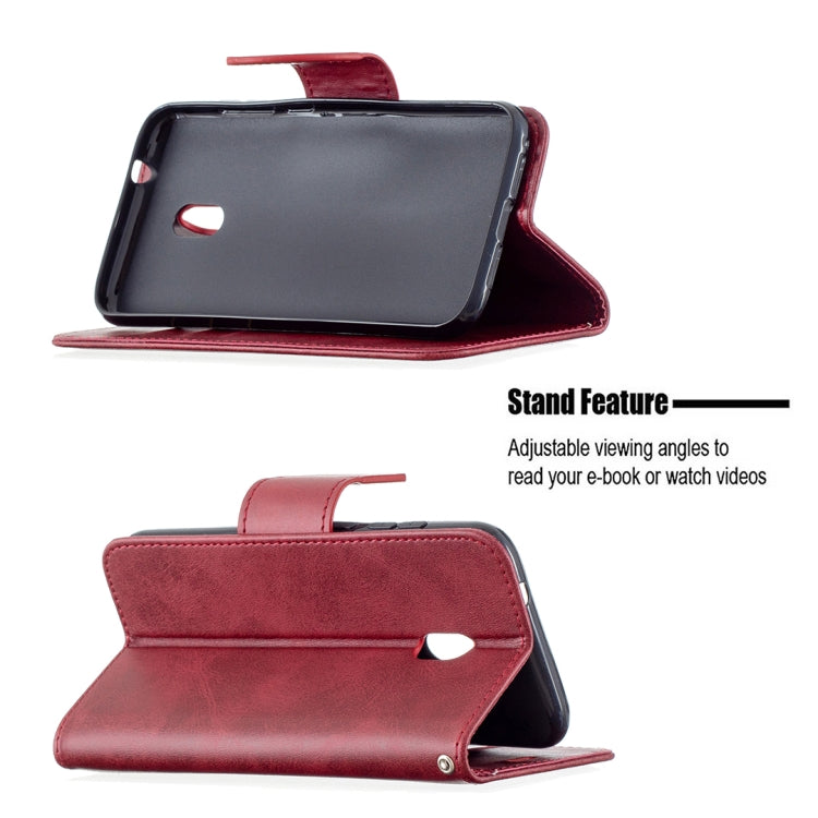 For Nokia C1 Plus Retro Lambskin Texture Pure Color Horizontal Flip PU Leather Case with Holder & Card Slots & Wallet & Lanyard