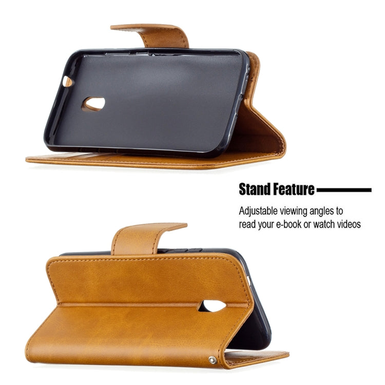 For Nokia C1 Plus Retro Lambskin Texture Pure Color Horizontal Flip PU Leather Case with Holder & Card Slots & Wallet & Lanyard