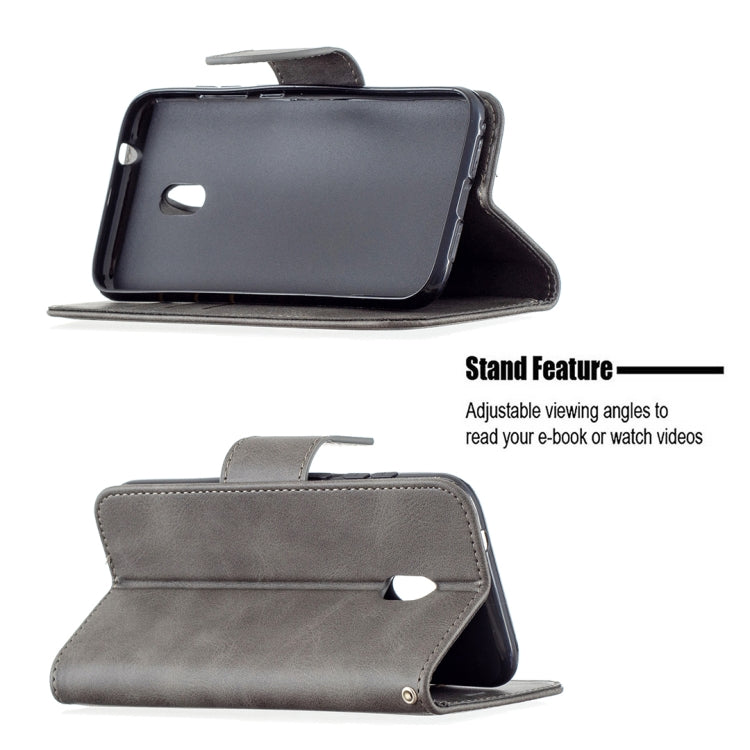 For Nokia C1 Plus Retro Lambskin Texture Pure Color Horizontal Flip PU Leather Case with Holder & Card Slots & Wallet & Lanyard