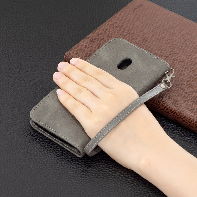 For Nokia C1 Plus Retro Lambskin Texture Pure Color Horizontal Flip PU Leather Case with Holder & Card Slots & Wallet & Lanyard