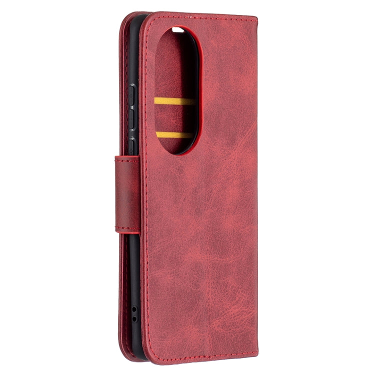 For Huawei P50 Pro Retro Lambskin Texture Pure Color Horizontal Flip PU Leather Case with Holder & Card Slots & Wallet & Lanyard