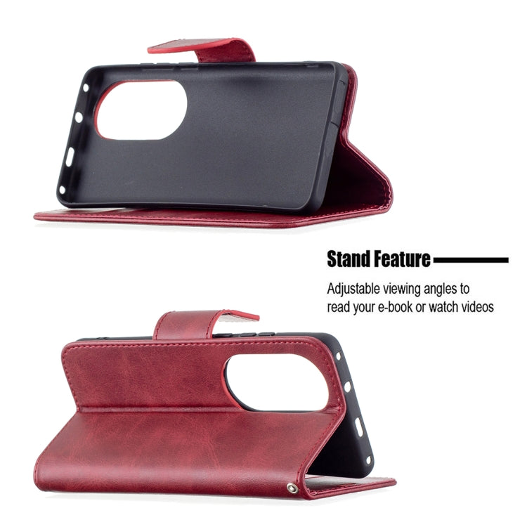 For Huawei P50 Pro Retro Lambskin Texture Pure Color Horizontal Flip PU Leather Case with Holder & Card Slots & Wallet & Lanyard