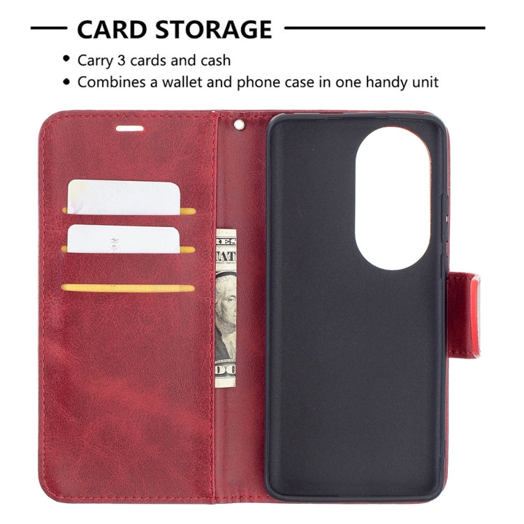 For Huawei P50 Pro Retro Lambskin Texture Pure Color Horizontal Flip PU Leather Case with Holder & Card Slots & Wallet & Lanyard