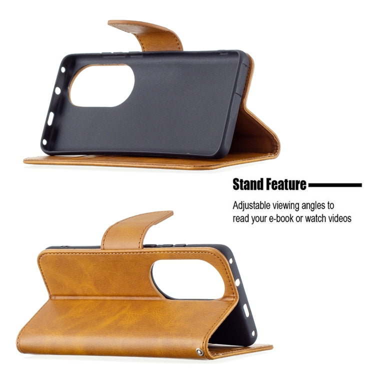 For Huawei P50 Pro Retro Lambskin Texture Pure Color Horizontal Flip PU Leather Case with Holder & Card Slots & Wallet & Lanyard