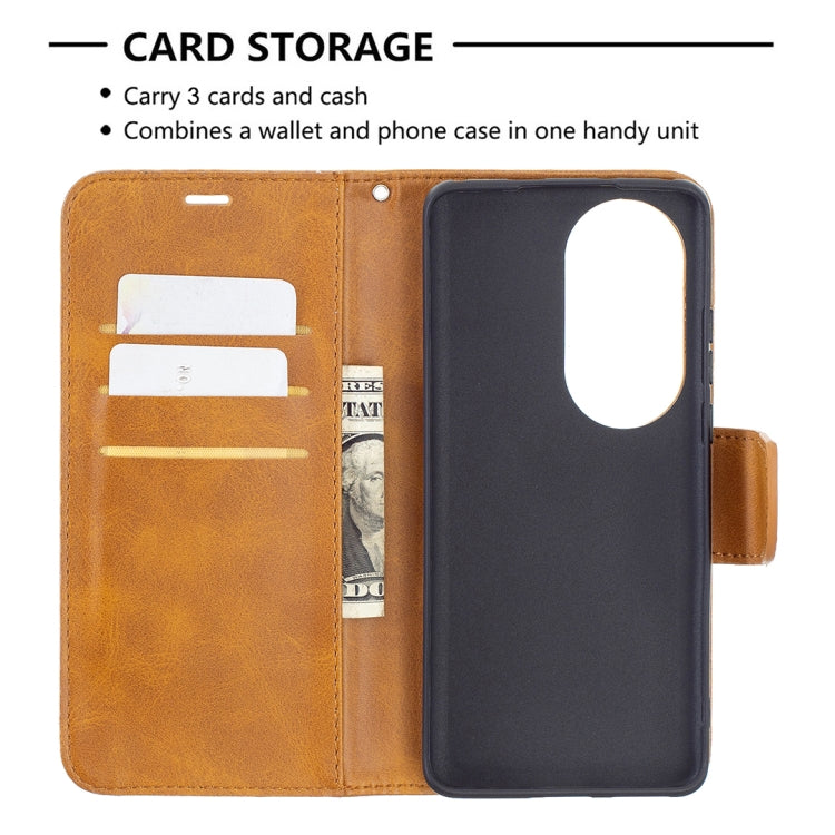 For Huawei P50 Pro Retro Lambskin Texture Pure Color Horizontal Flip PU Leather Case with Holder & Card Slots & Wallet & Lanyard