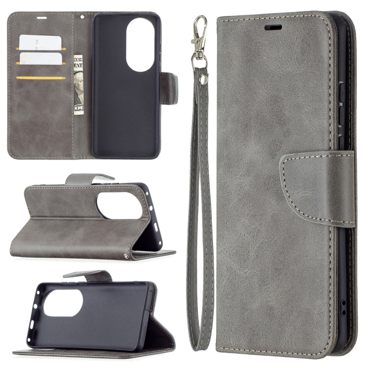 For Huawei P50 Pro Retro Lambskin Texture Pure Color Horizontal Flip PU Leather Case with Holder & Card Slots & Wallet & Lanyard