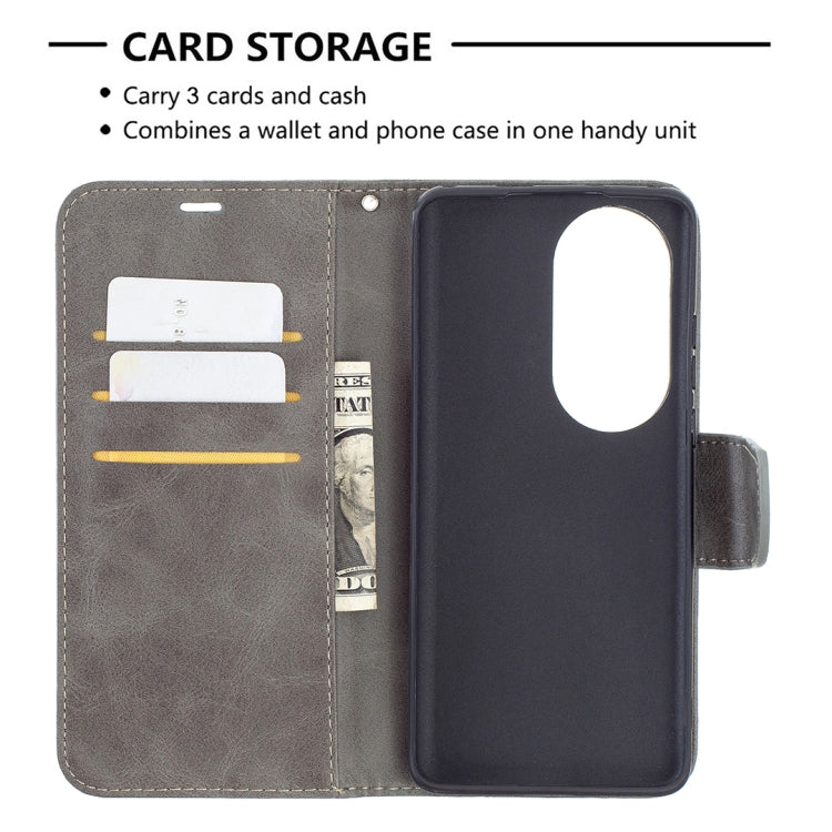 For Huawei P50 Pro Retro Lambskin Texture Pure Color Horizontal Flip PU Leather Case with Holder & Card Slots & Wallet & Lanyard