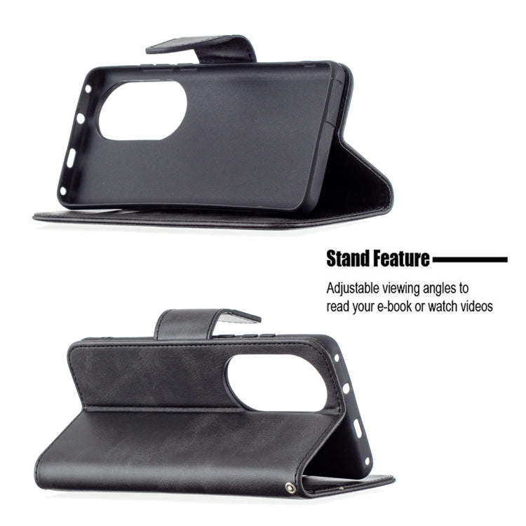 For Huawei P50 Pro Retro Lambskin Texture Pure Color Horizontal Flip PU Leather Case with Holder & Card Slots & Wallet & Lanyard
