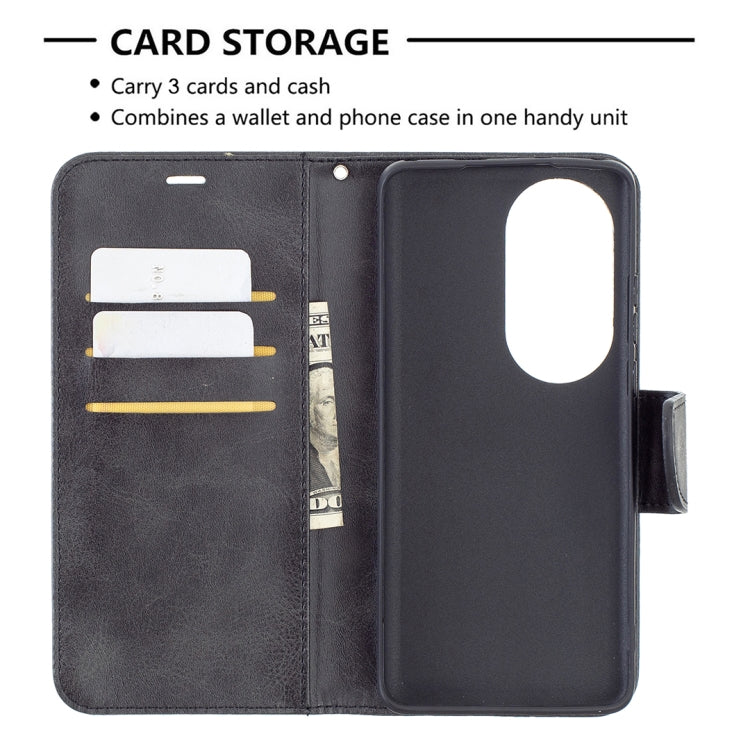 For Huawei P50 Pro Retro Lambskin Texture Pure Color Horizontal Flip PU Leather Case with Holder & Card Slots & Wallet & Lanyard