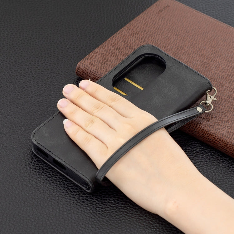 For Huawei P50 Pro Retro Lambskin Texture Pure Color Horizontal Flip PU Leather Case with Holder & Card Slots & Wallet & Lanyard