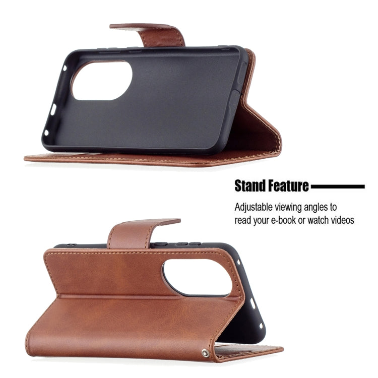 For Huawei P50 Retro Lambskin Texture Pure Color Horizontal Flip PU Leather Case with Holder & Card Slots & Wallet & Lanyard
