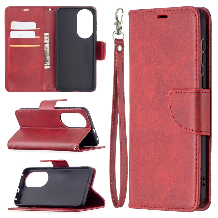 For Huawei P50 Retro Lambskin Texture Pure Color Horizontal Flip PU Leather Case with Holder & Card Slots & Wallet & Lanyard