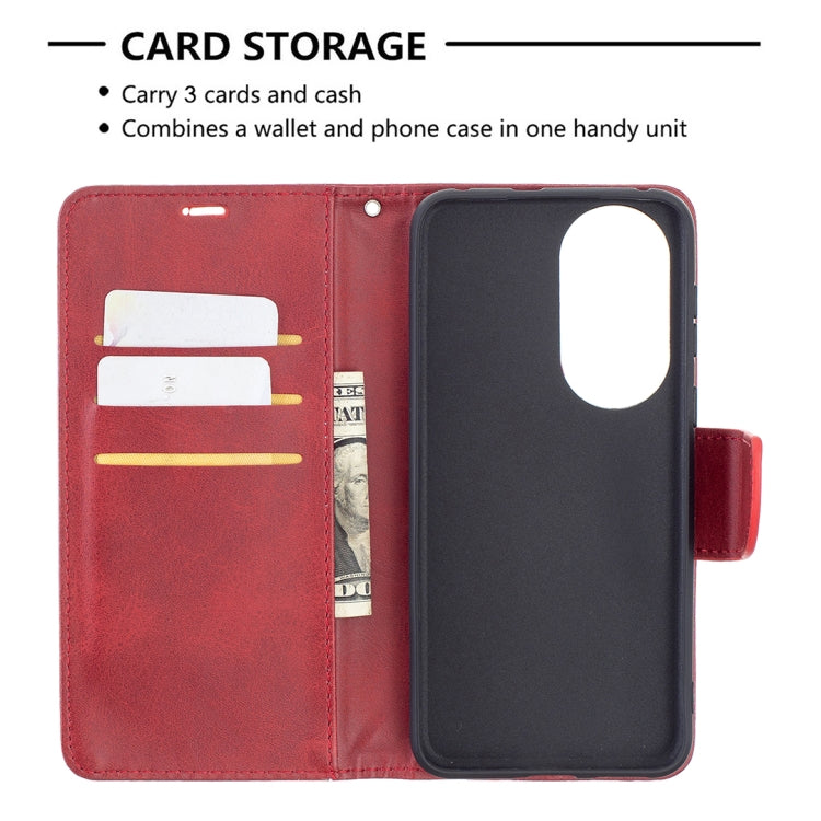 For Huawei P50 Retro Lambskin Texture Pure Color Horizontal Flip PU Leather Case with Holder & Card Slots & Wallet & Lanyard