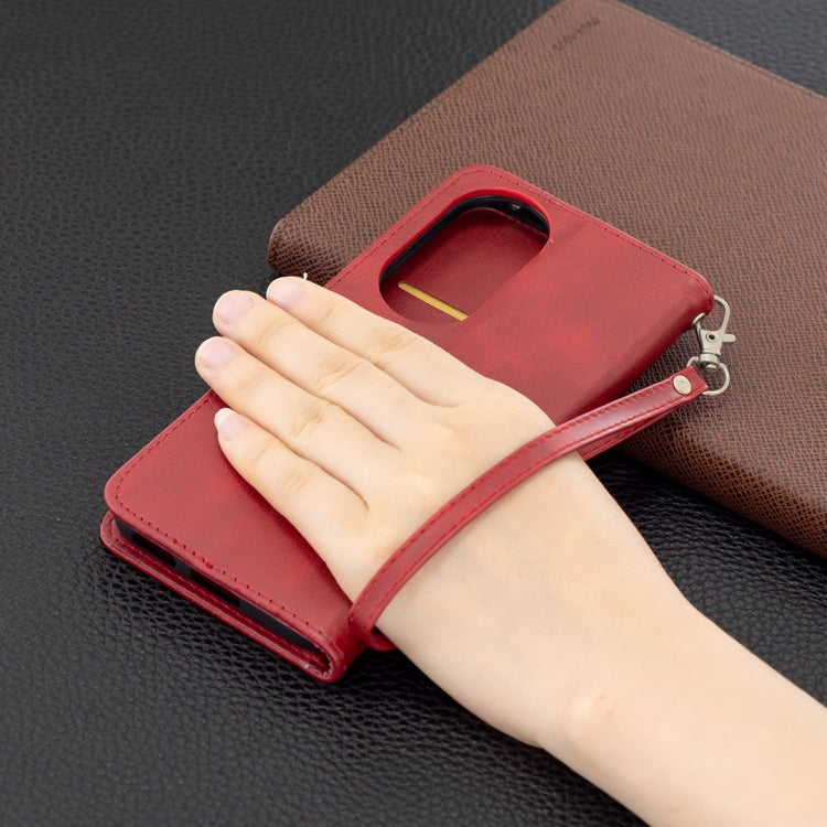 For Huawei P50 Retro Lambskin Texture Pure Color Horizontal Flip PU Leather Case with Holder & Card Slots & Wallet & Lanyard