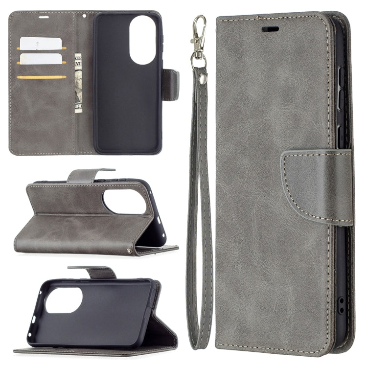 For Huawei P50 Retro Lambskin Texture Pure Color Horizontal Flip PU Leather Case with Holder & Card Slots & Wallet & Lanyard