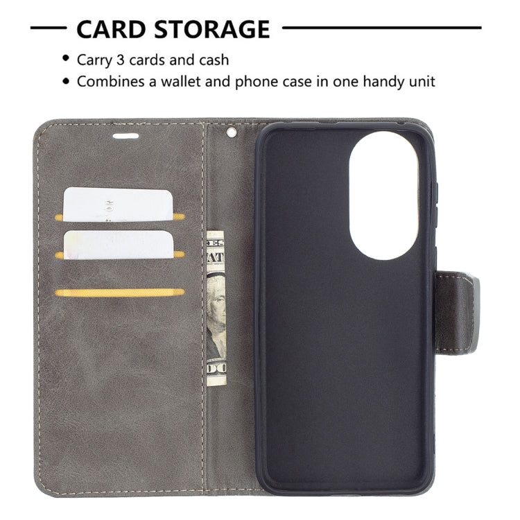 For Huawei P50 Retro Lambskin Texture Pure Color Horizontal Flip PU Leather Case with Holder & Card Slots & Wallet & Lanyard