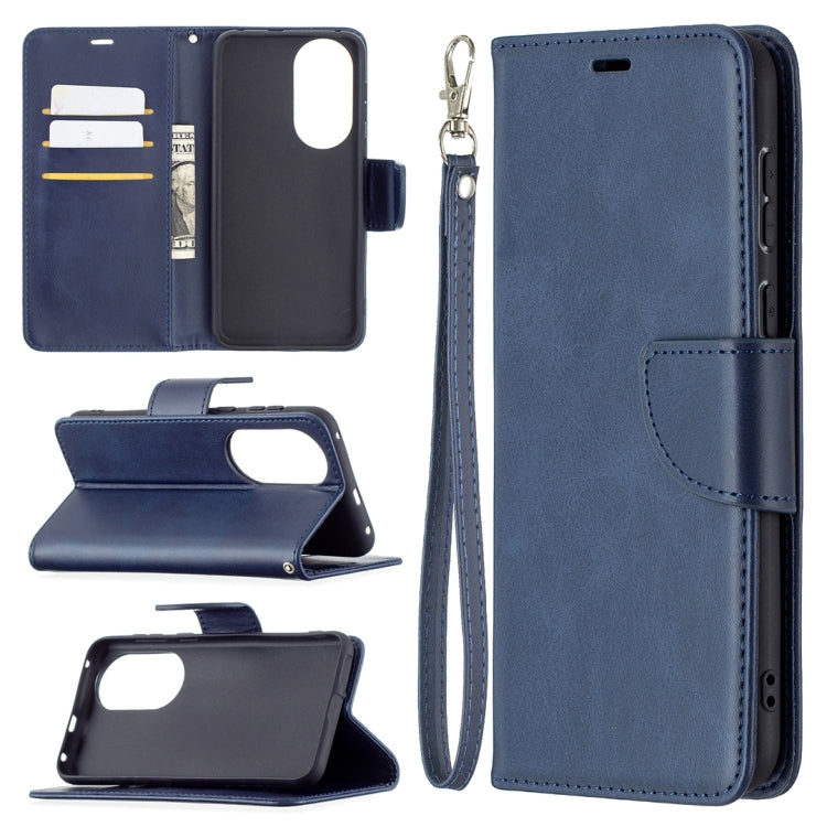 For Huawei P50 Retro Lambskin Texture Pure Color Horizontal Flip PU Leather Case with Holder & Card Slots & Wallet & Lanyard
