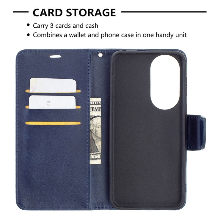 For Huawei P50 Retro Lambskin Texture Pure Color Horizontal Flip PU Leather Case with Holder & Card Slots & Wallet & Lanyard