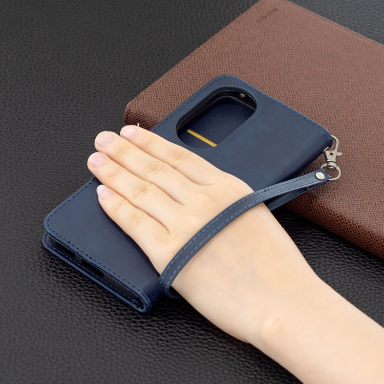 For Huawei P50 Retro Lambskin Texture Pure Color Horizontal Flip PU Leather Case with Holder & Card Slots & Wallet & Lanyard