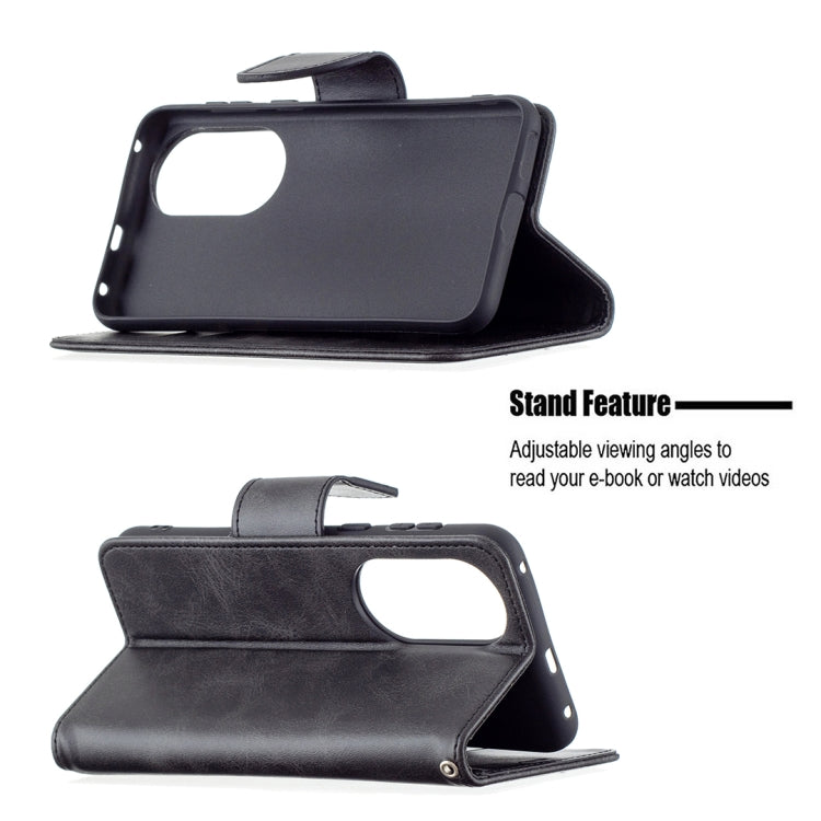 For Huawei P50 Retro Lambskin Texture Pure Color Horizontal Flip PU Leather Case with Holder & Card Slots & Wallet & Lanyard