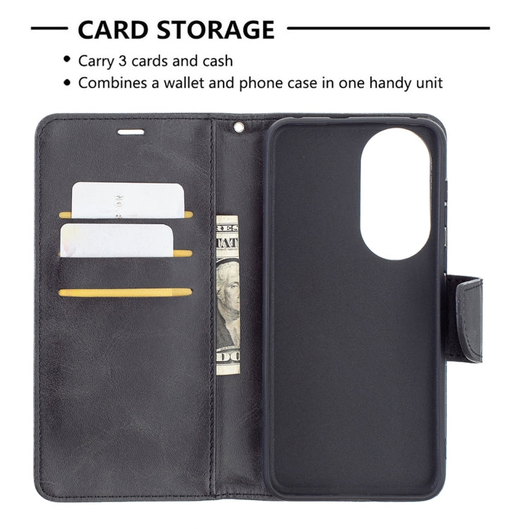 For Huawei P50 Retro Lambskin Texture Pure Color Horizontal Flip PU Leather Case with Holder & Card Slots & Wallet & Lanyard