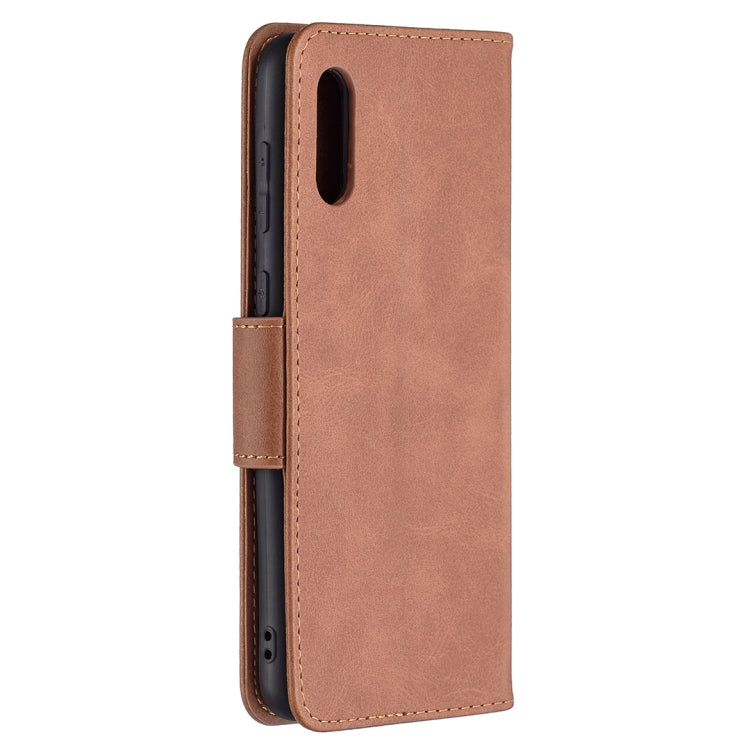 For Samsung Galaxy A02 Retro Lambskin Texture Pure Color Horizontal Flip PU Leather Case with Holder & Card Slots & Wallet & Lanyard