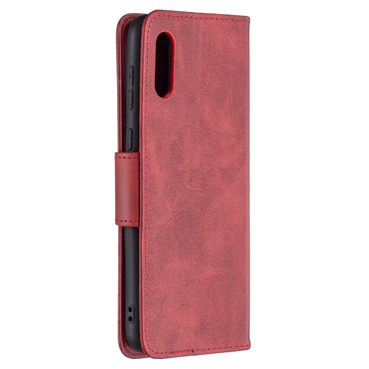 For Samsung Galaxy A02 Retro Lambskin Texture Pure Color Horizontal Flip PU Leather Case with Holder & Card Slots & Wallet & Lanyard
