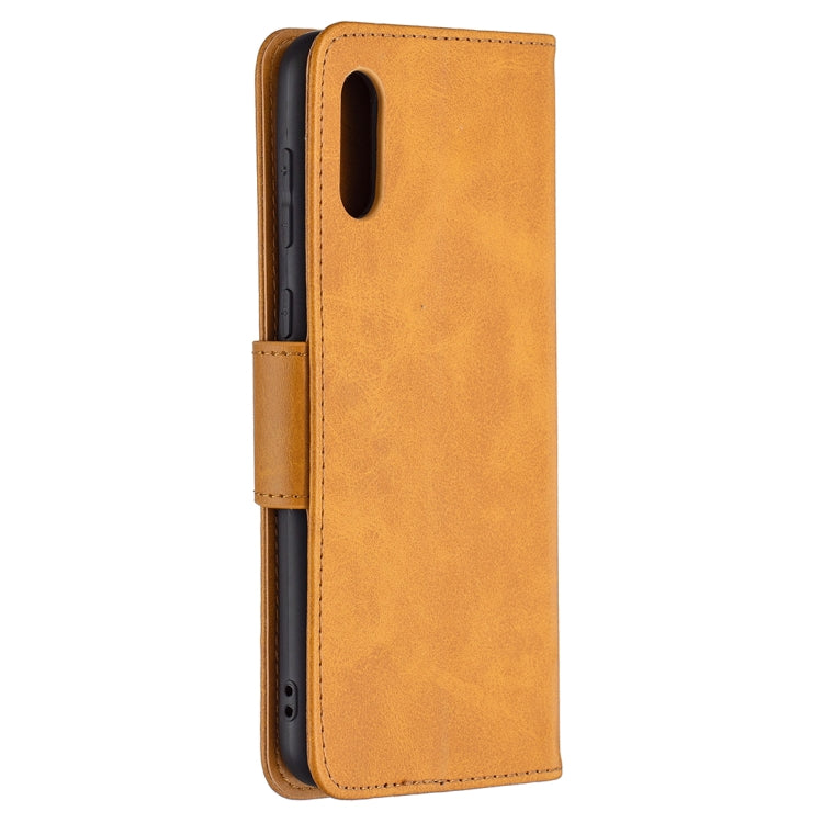 For Samsung Galaxy A02 Retro Lambskin Texture Pure Color Horizontal Flip PU Leather Case with Holder & Card Slots & Wallet & Lanyard