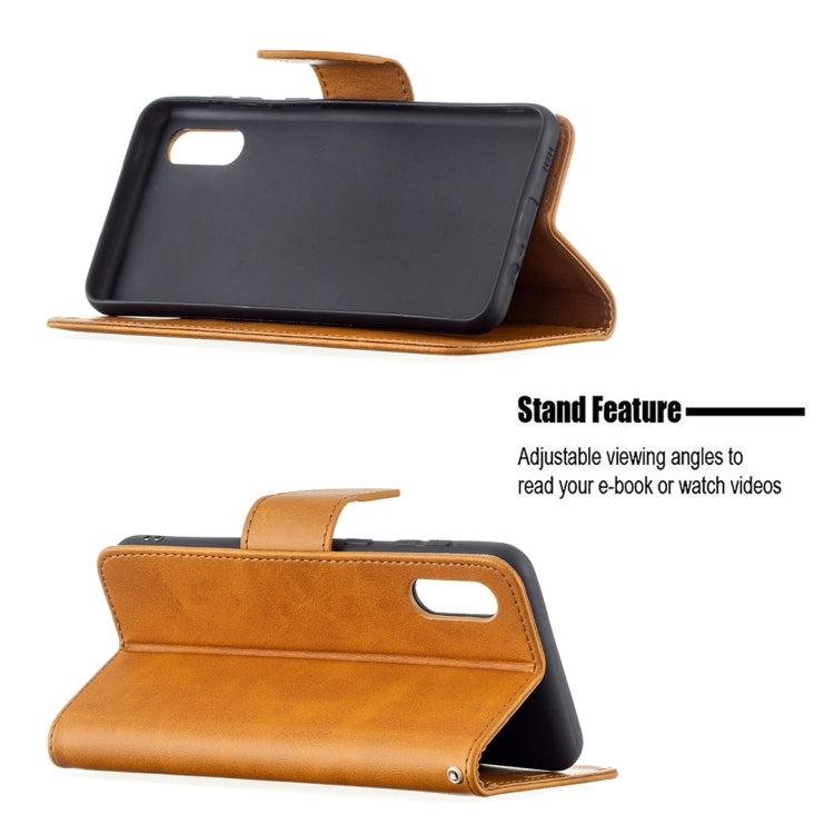 For Samsung Galaxy A02 Retro Lambskin Texture Pure Color Horizontal Flip PU Leather Case with Holder & Card Slots & Wallet & Lanyard