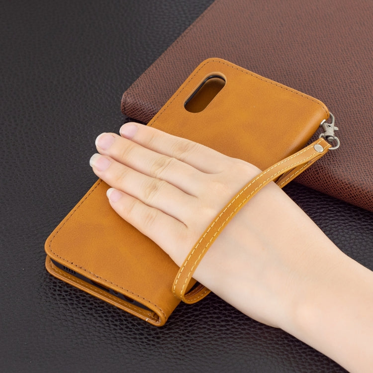 For Samsung Galaxy A02 Retro Lambskin Texture Pure Color Horizontal Flip PU Leather Case with Holder & Card Slots & Wallet & Lanyard
