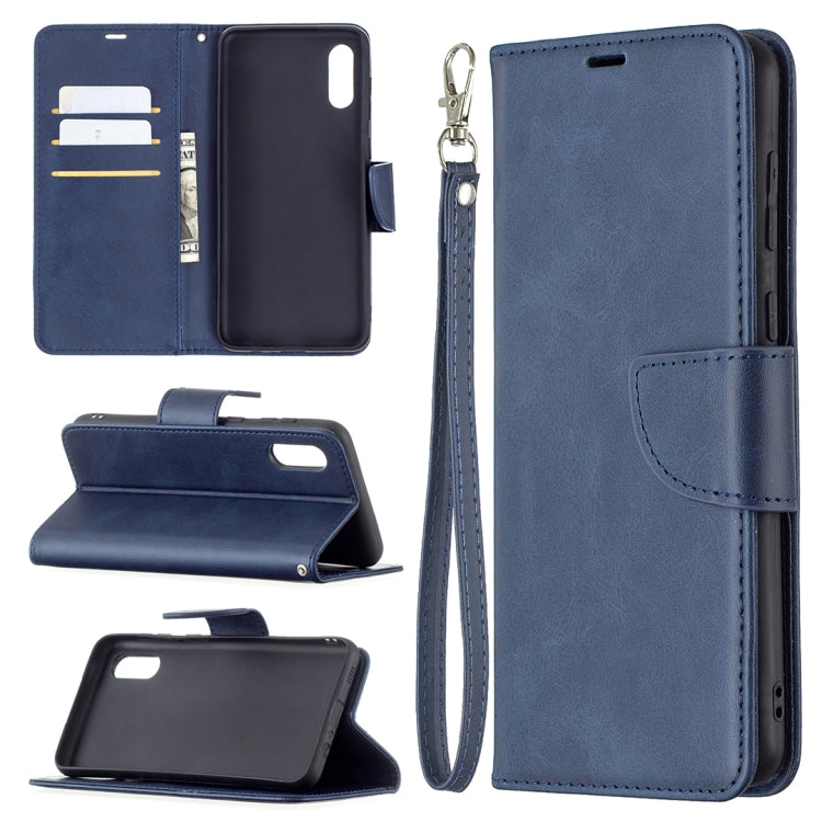 For Samsung Galaxy A02 Retro Lambskin Texture Pure Color Horizontal Flip PU Leather Case with Holder & Card Slots & Wallet & Lanyard