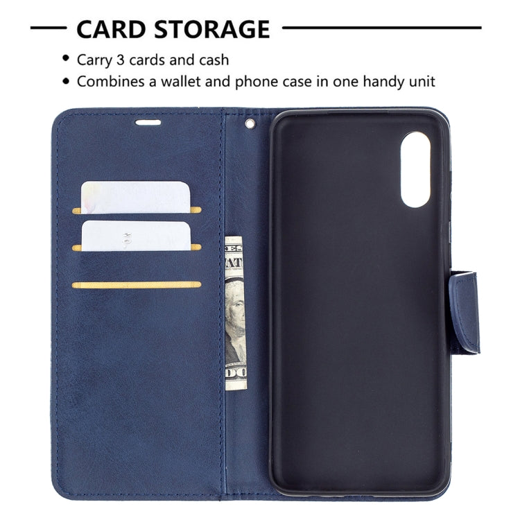 For Samsung Galaxy A02 Retro Lambskin Texture Pure Color Horizontal Flip PU Leather Case with Holder & Card Slots & Wallet & Lanyard