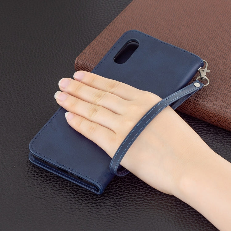 For Samsung Galaxy A02 Retro Lambskin Texture Pure Color Horizontal Flip PU Leather Case with Holder & Card Slots & Wallet & Lanyard