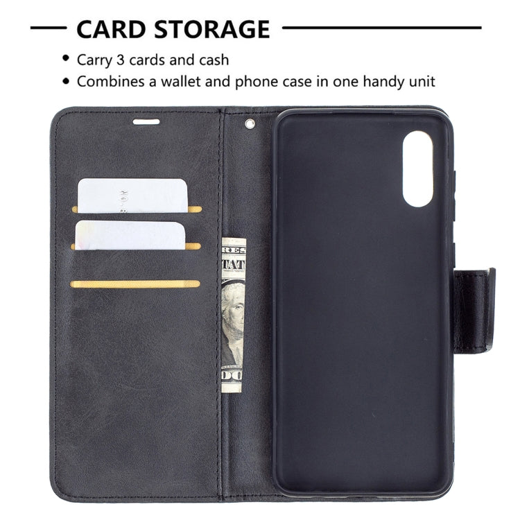 For Samsung Galaxy A02 Retro Lambskin Texture Pure Color Horizontal Flip PU Leather Case with Holder & Card Slots & Wallet & Lanyard