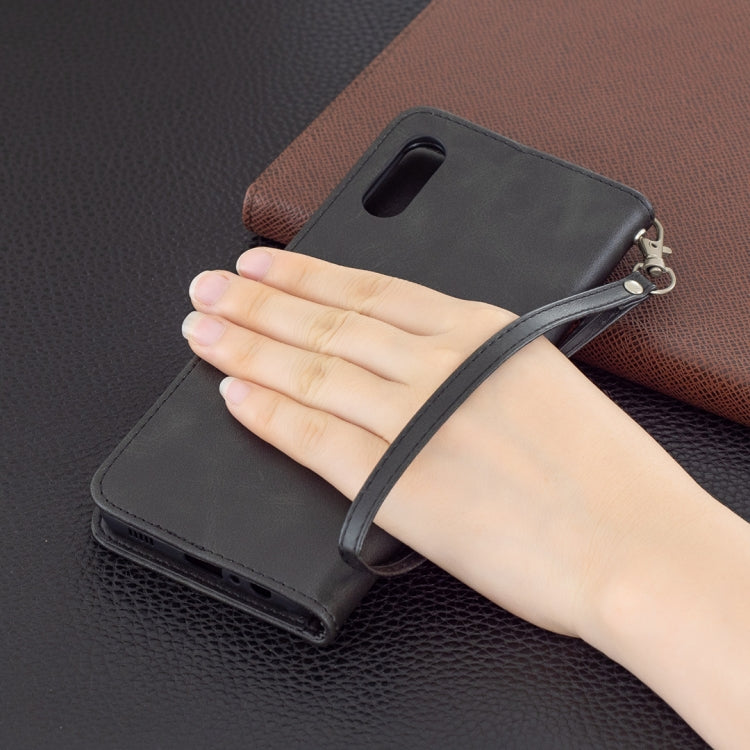 For Samsung Galaxy A02 Retro Lambskin Texture Pure Color Horizontal Flip PU Leather Case with Holder & Card Slots & Wallet & Lanyard