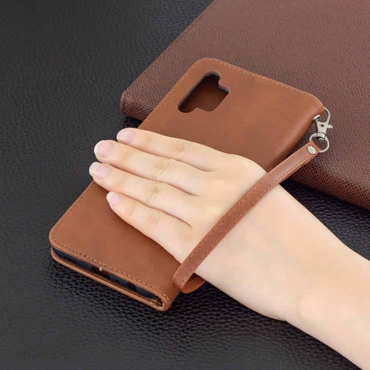 For Samsung Galaxy A32 4G Retro Lambskin Texture Pure Color Horizontal Flip PU Leather Case with Holder & Card Slots & Wallet & Lanyard