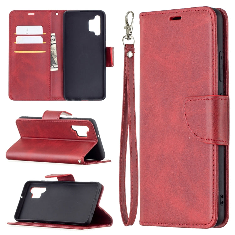 For Samsung Galaxy A32 4G Retro Lambskin Texture Pure Color Horizontal Flip PU Leather Case with Holder & Card Slots & Wallet & Lanyard