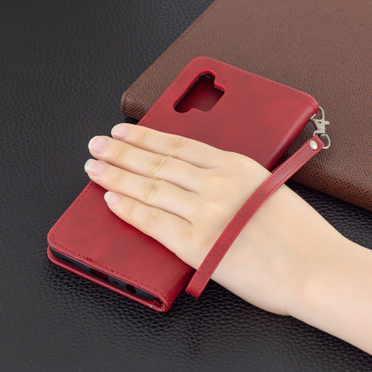 For Samsung Galaxy A32 4G Retro Lambskin Texture Pure Color Horizontal Flip PU Leather Case with Holder & Card Slots & Wallet & Lanyard