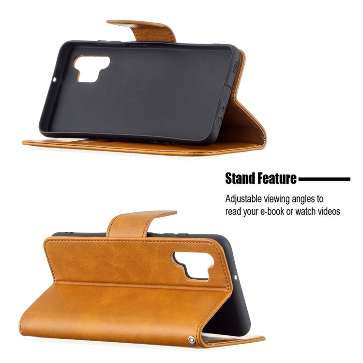 For Samsung Galaxy A32 4G Retro Lambskin Texture Pure Color Horizontal Flip PU Leather Case with Holder & Card Slots & Wallet & Lanyard