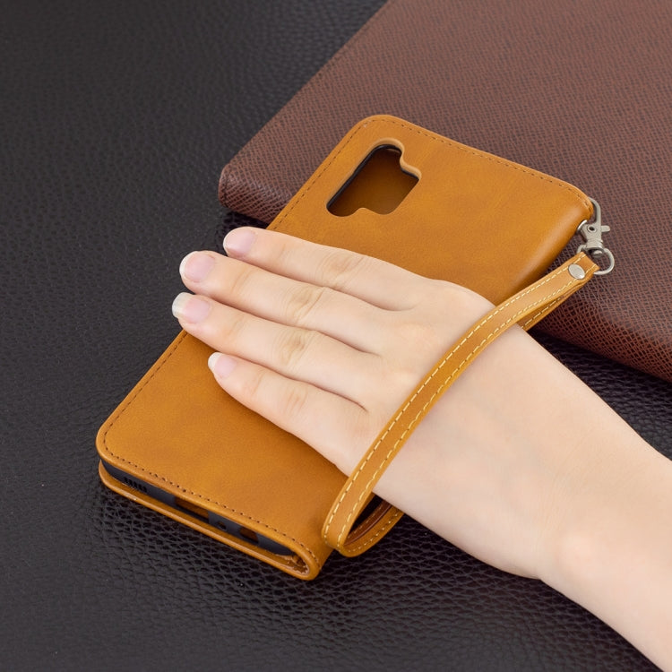 For Samsung Galaxy A32 4G Retro Lambskin Texture Pure Color Horizontal Flip PU Leather Case with Holder & Card Slots & Wallet & Lanyard
