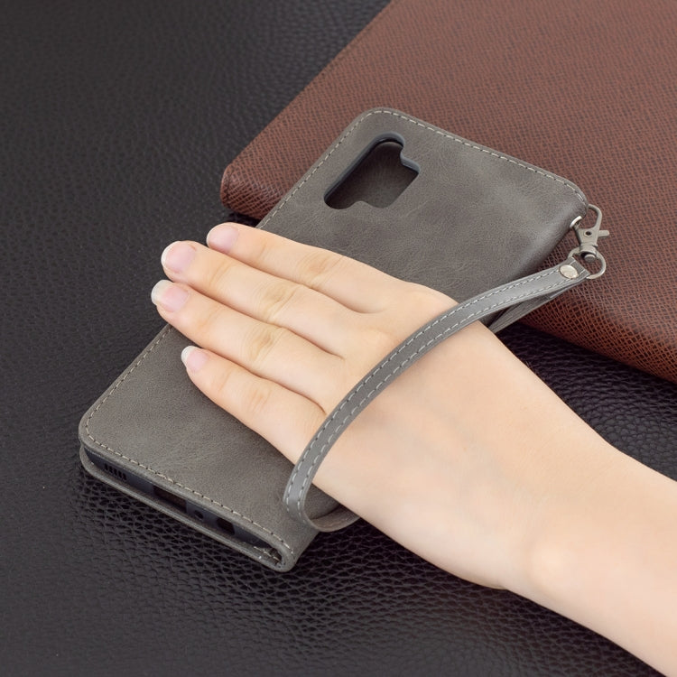 For Samsung Galaxy A32 4G Retro Lambskin Texture Pure Color Horizontal Flip PU Leather Case with Holder & Card Slots & Wallet & Lanyard