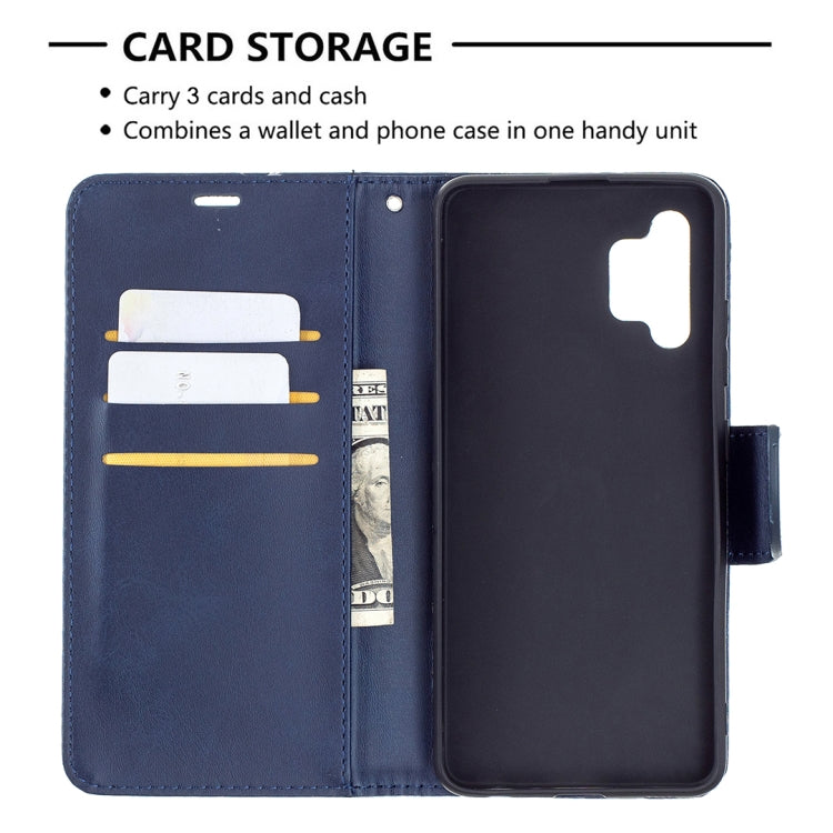 For Samsung Galaxy A32 4G Retro Lambskin Texture Pure Color Horizontal Flip PU Leather Case with Holder & Card Slots & Wallet & Lanyard