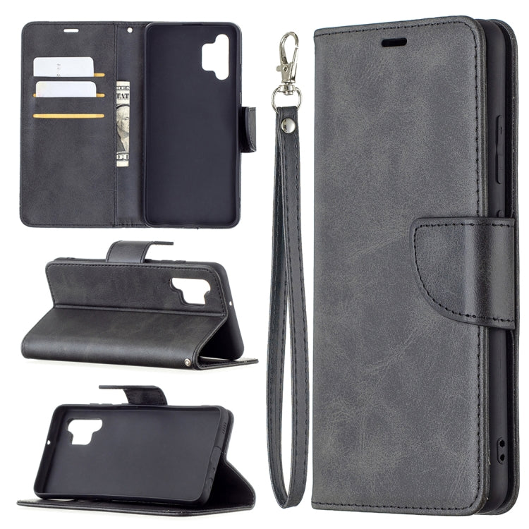For Samsung Galaxy A32 4G Retro Lambskin Texture Pure Color Horizontal Flip PU Leather Case with Holder & Card Slots & Wallet & Lanyard