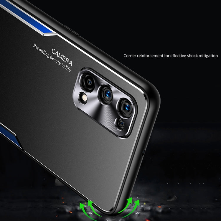 For OPPO Realme X7 Blade Series TPU Frame + Titanium Alloy Sand Blasting Technology Backplane + Color Aluminum Alloy Decorative Edge Mobile Phone Protective Shell