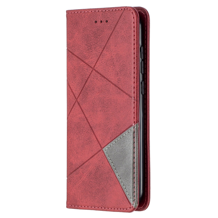 For Nokia C1 Plus Rhombus Texture Horizontal Flip Magnetic Leather Case with Holder & Card Slots