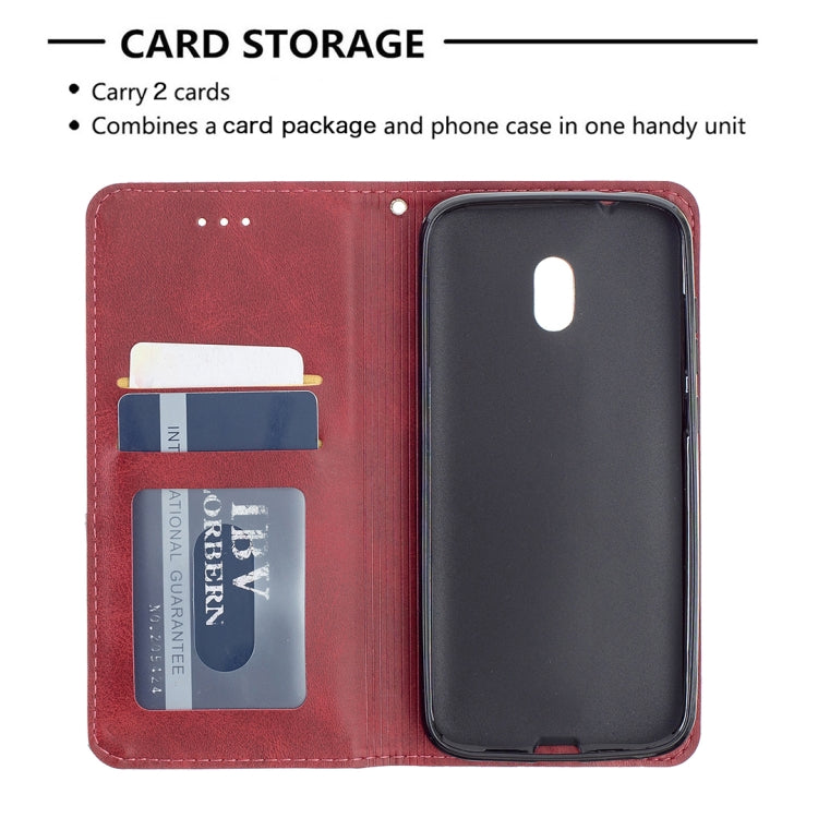 For Nokia C1 Plus Rhombus Texture Horizontal Flip Magnetic Leather Case with Holder & Card Slots