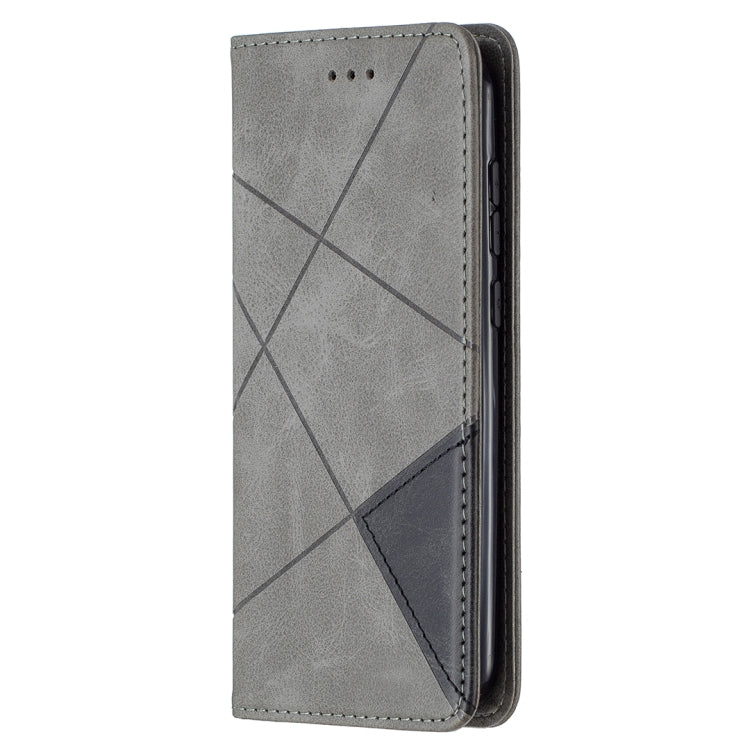 For Nokia C1 Plus Rhombus Texture Horizontal Flip Magnetic Leather Case with Holder & Card Slots