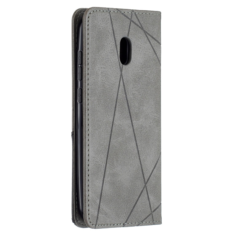 For Nokia C1 Plus Rhombus Texture Horizontal Flip Magnetic Leather Case with Holder & Card Slots