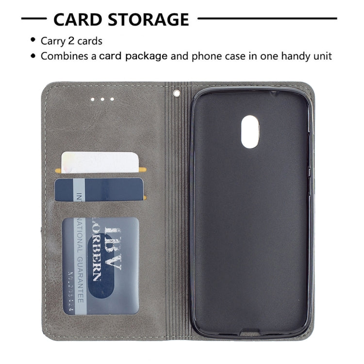 For Nokia C1 Plus Rhombus Texture Horizontal Flip Magnetic Leather Case with Holder & Card Slots
